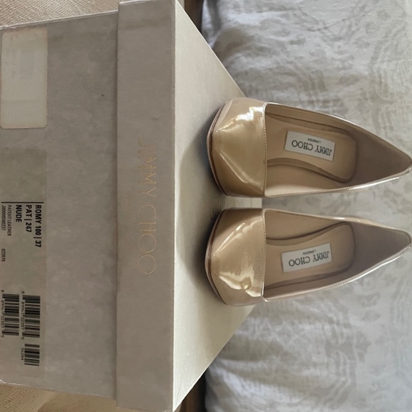 Jimmy Choo Romy 100 in Nude Patent Leather - Picture 3 of 6